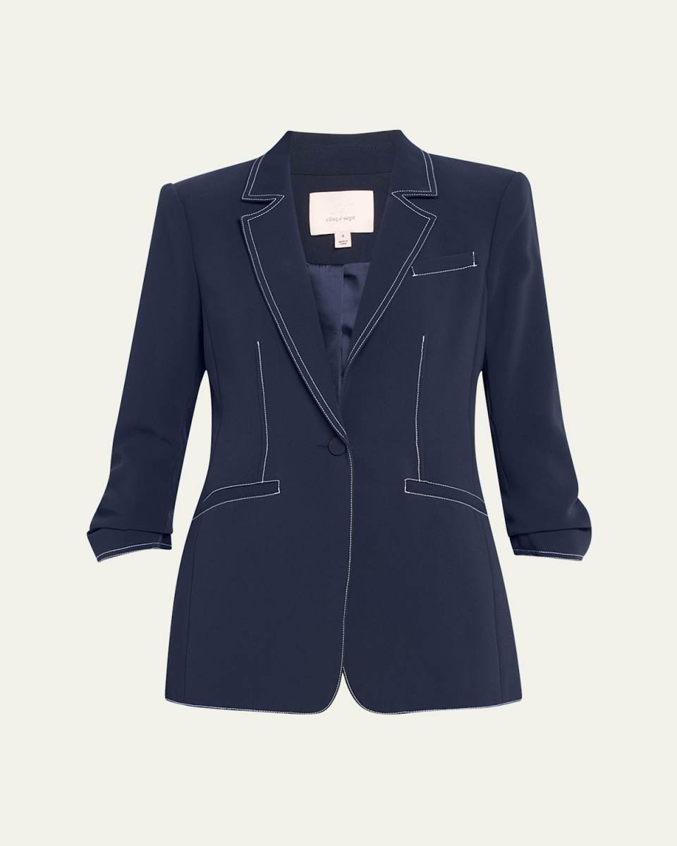 Khloe Crepe 3/4-Sleeve Blazer